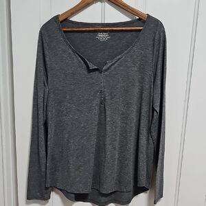 Faded Glory Charcoal Long Sleeve Blouse
